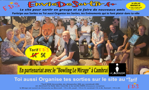 Bowling Au Mirage à Cambrai le jeu. 05 déc. 2024 à 20h00